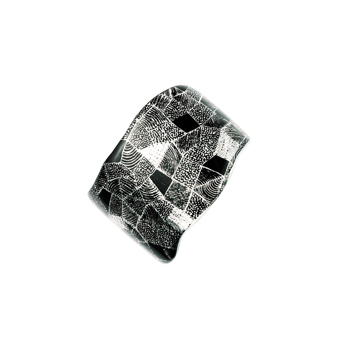 CORINNE SILVER AND BLACK ADJUSTABLE STATEMENT BRACELET - SD262