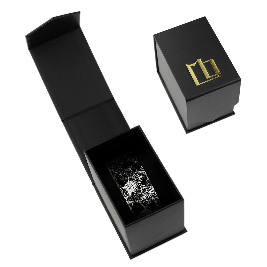 CORINNE SILVER AND BLACK ADJUSTABLE WIDE BRACELET - SD261