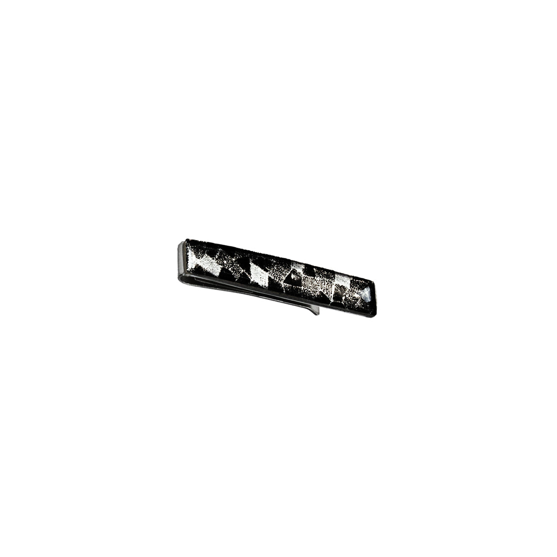 CORINNE SILVER AND BLACK ELEGANT TIE-CLIP - SD265