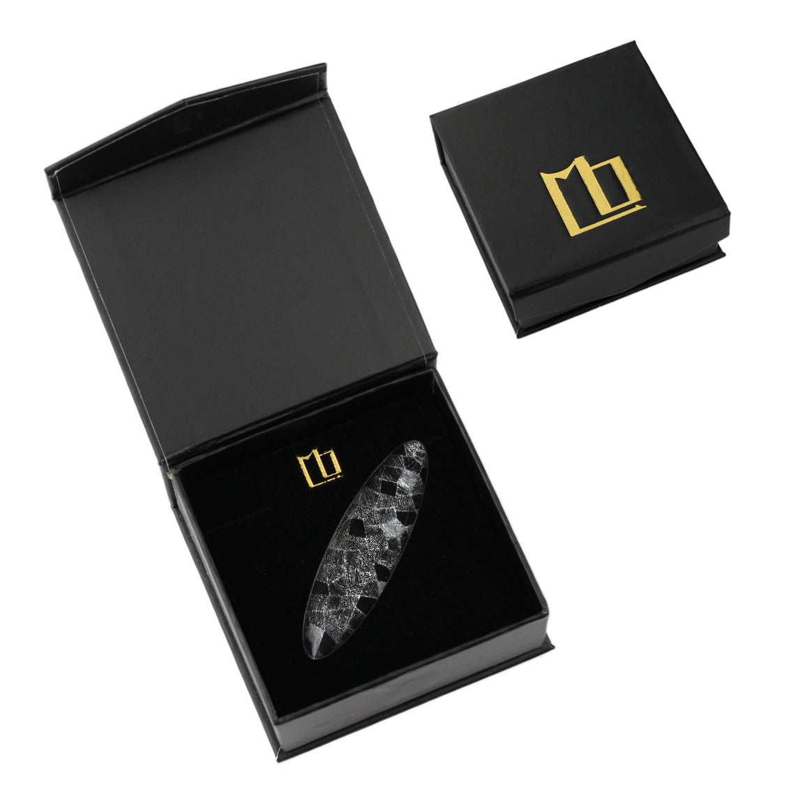 CORINNE SILVER AND BLACK STATEMENT BROOCH - SD266