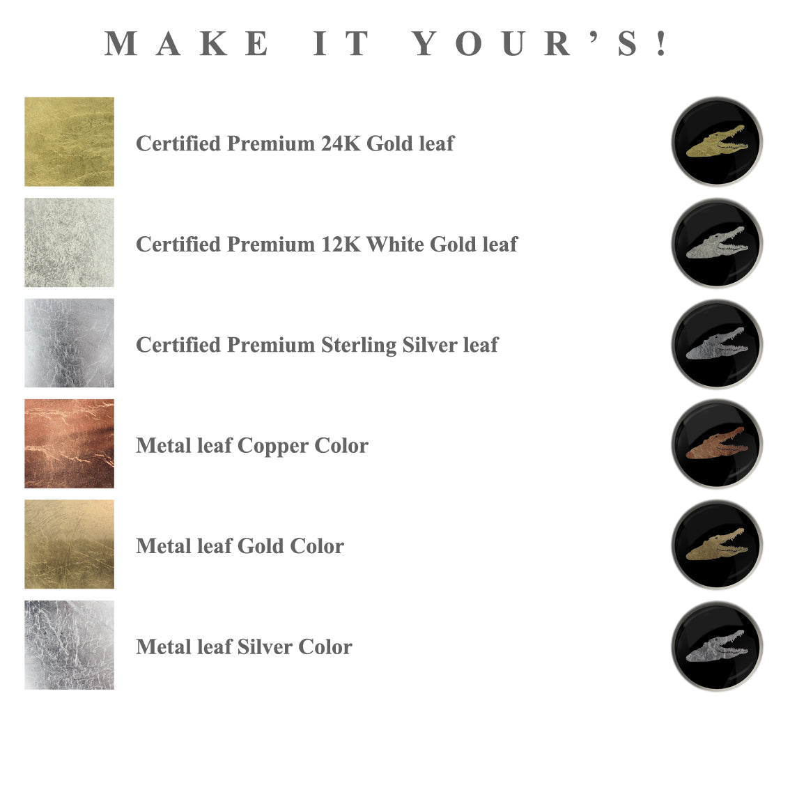 CROCODILE CIRCLE PENDANT ON A CHAIN NECKLACE - MFY193 - in Circle Box