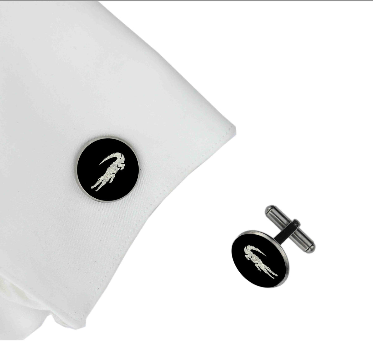 CROCODILE CIRCLE ELEGANT CUFFLINKS - MFY190