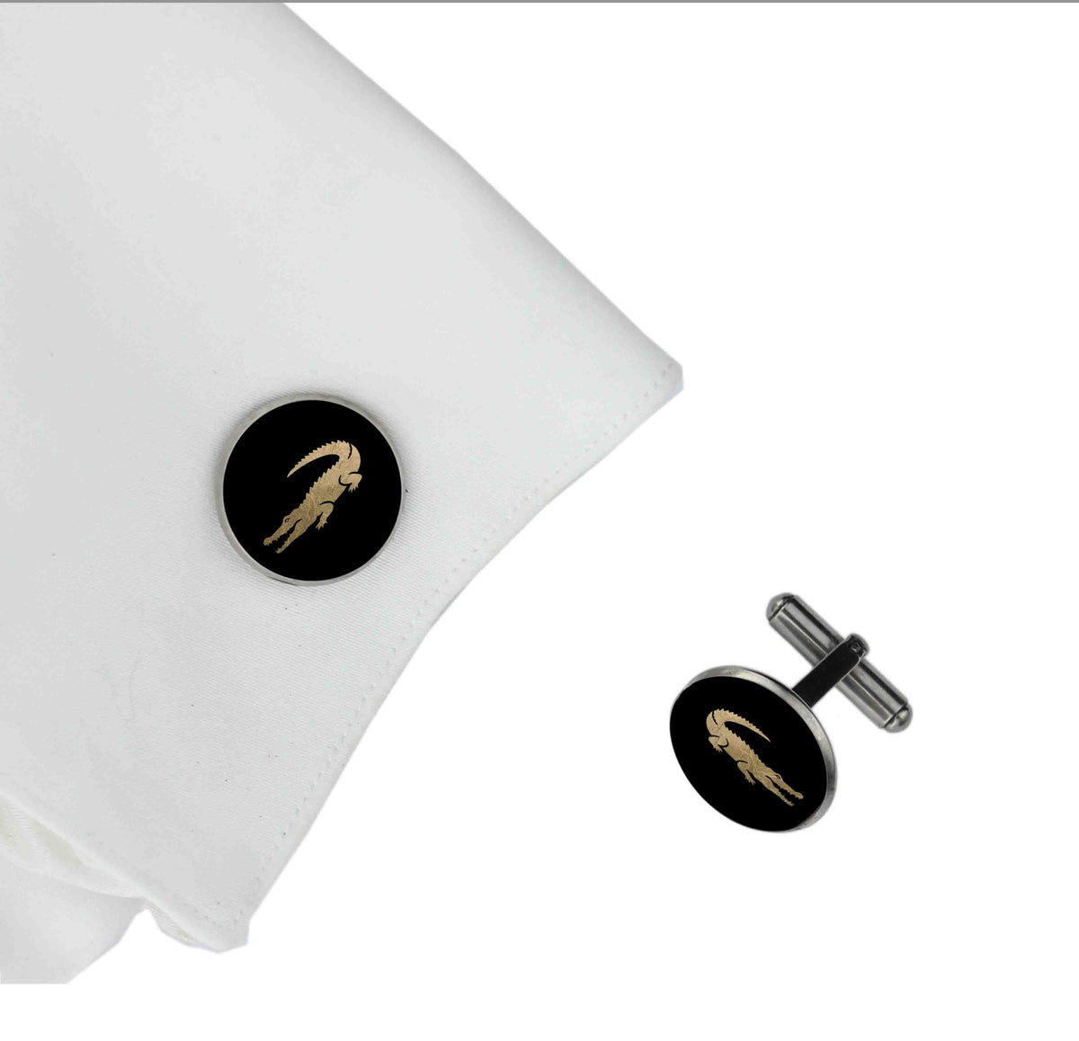 CROCODILE CIRCLE ELEGANT CUFFLINKS - MFY190