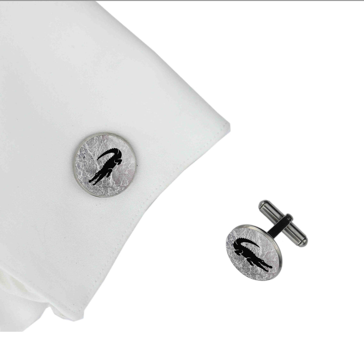 CROCODILE CIRCLE ELEGANT CUFFLINKS - MFY190