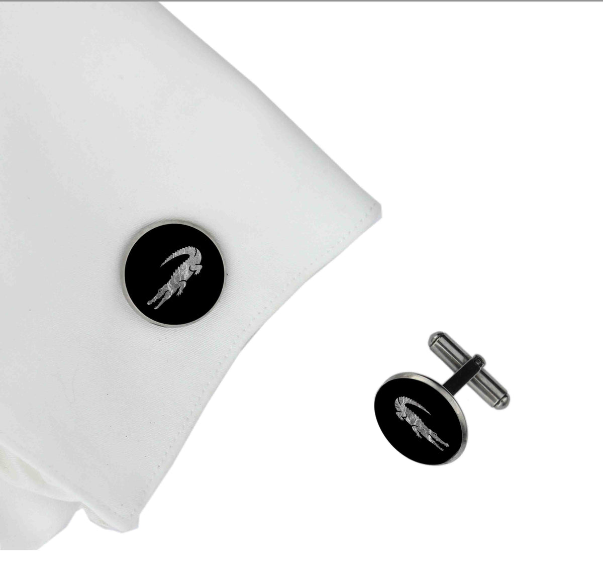 CROCODILE CIRCLE ELEGANT CUFFLINKS - MFY190