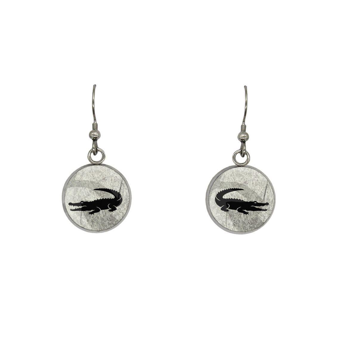 CROCODILE DANGLE DROP CIRCLE EARRINGS - MFY191S - on Satchel
