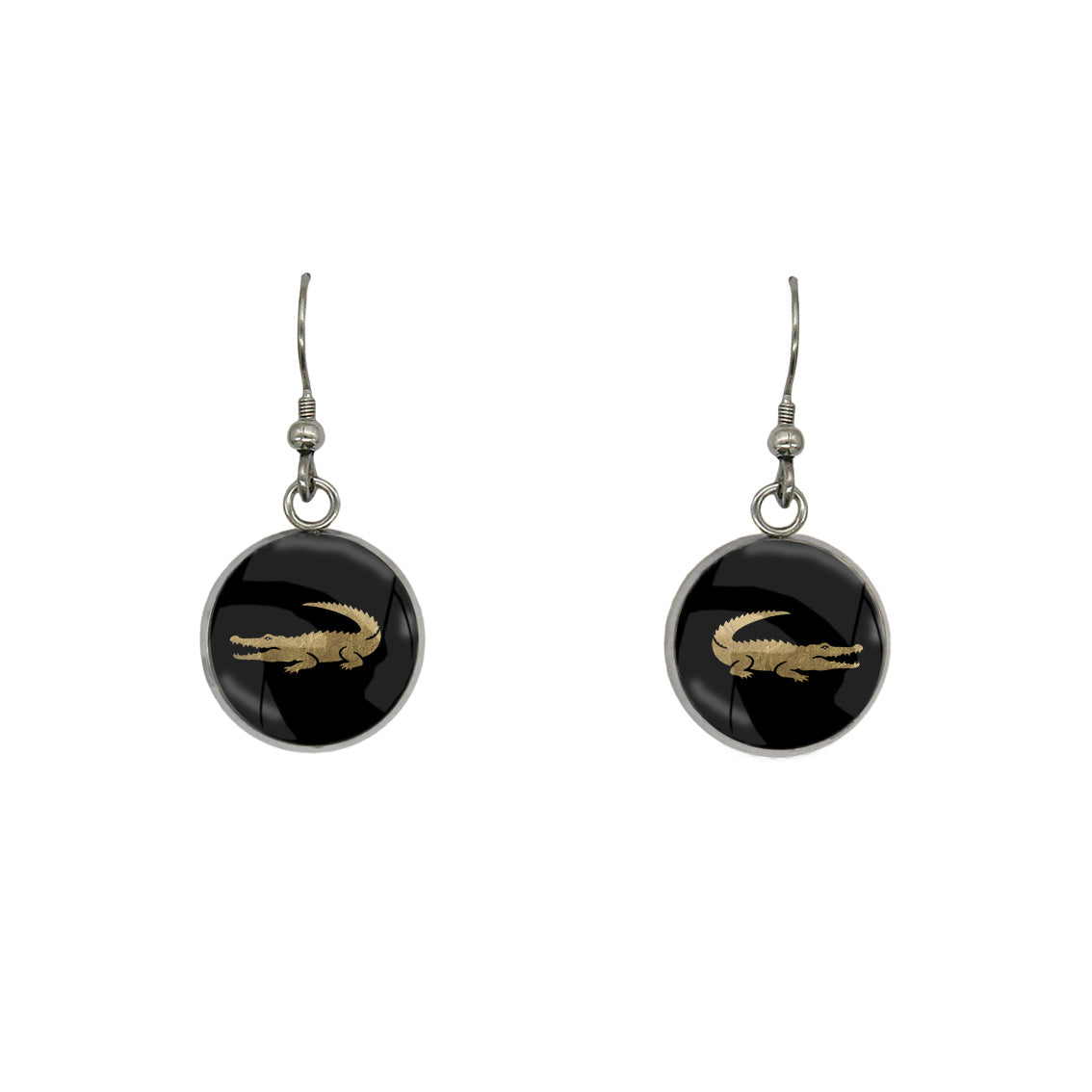 CROCODILE DANGLE DROP CIRCLE EARRINGS - MFY191S - on Satchel