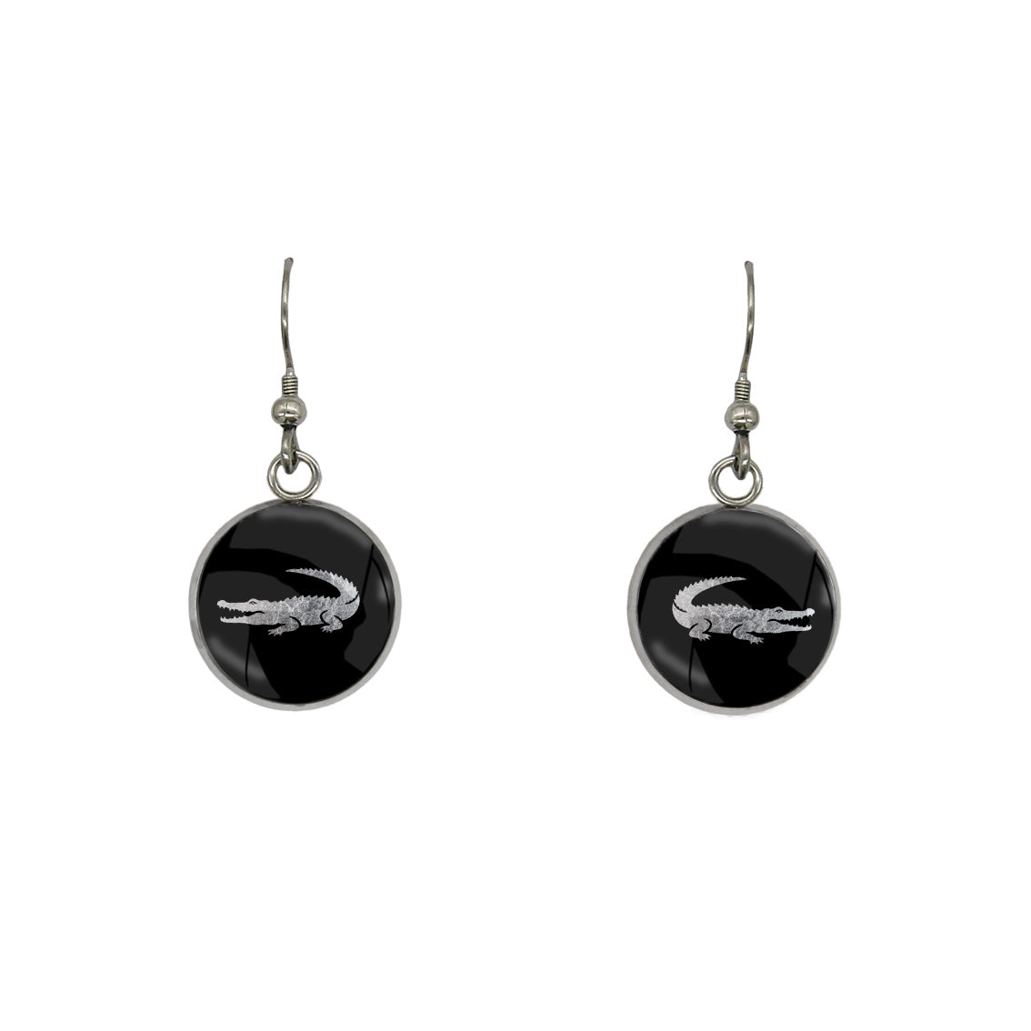 CROCODILE DANGLE DROP CIRCLE EARRINGS - MFY191S - on Satchel