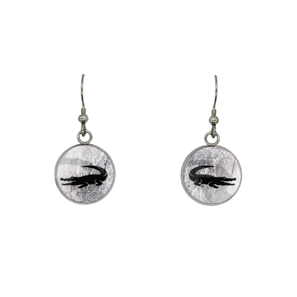 CROCODILE DANGLE DROP CIRCLE EARRINGS - MFY191S - on Satchel