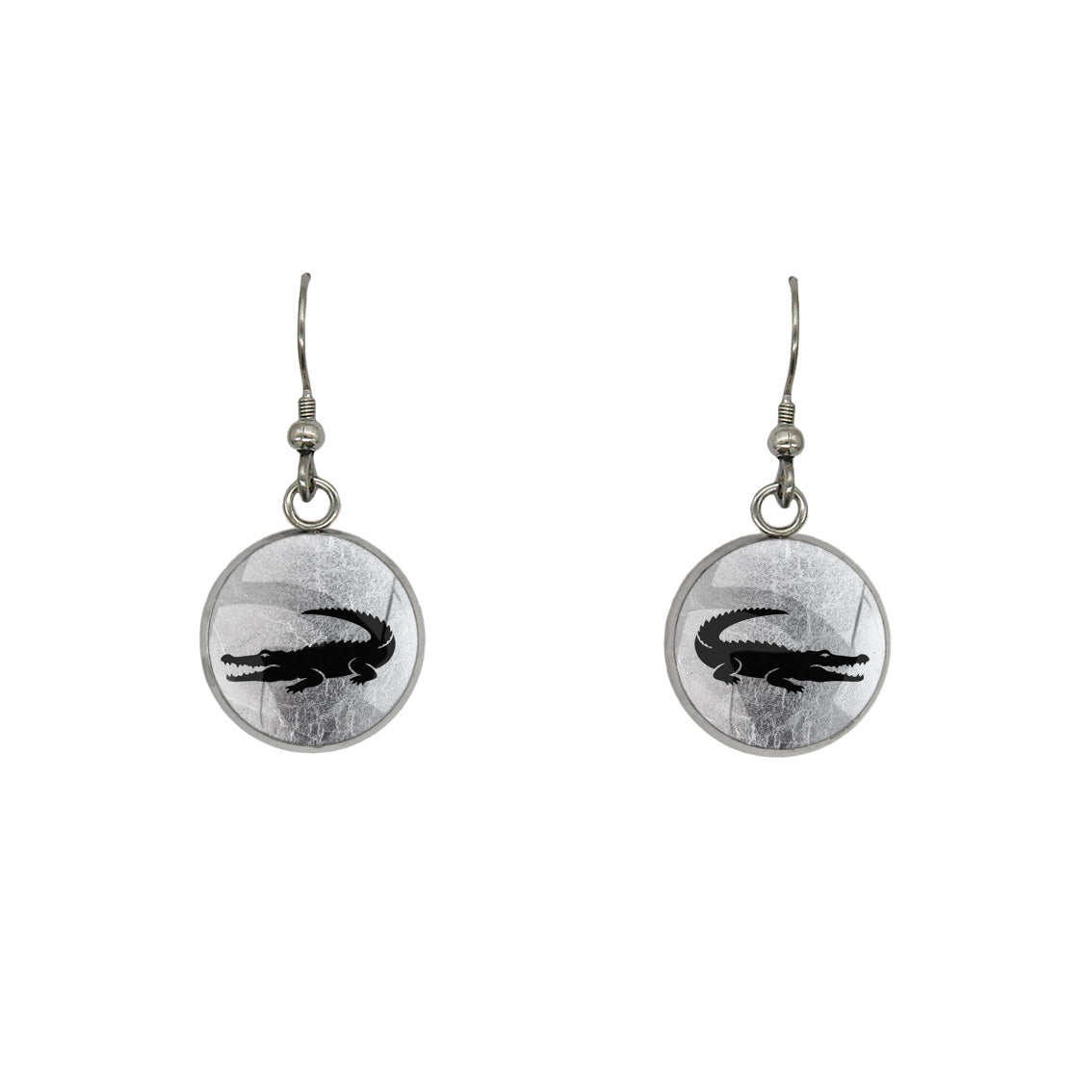 CROCODILE DANGLE DROP CIRCLE EARRINGS - MFY191S - on Satchel