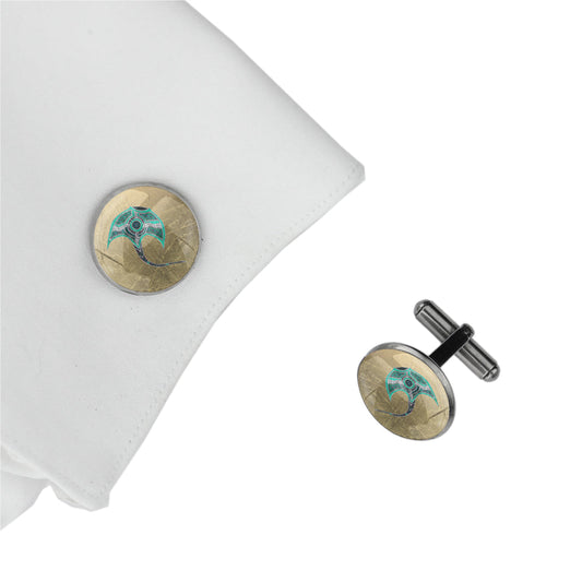 BRONWEN STINGRAY CIRCLE ELEGANT CUFFLINKS - M105