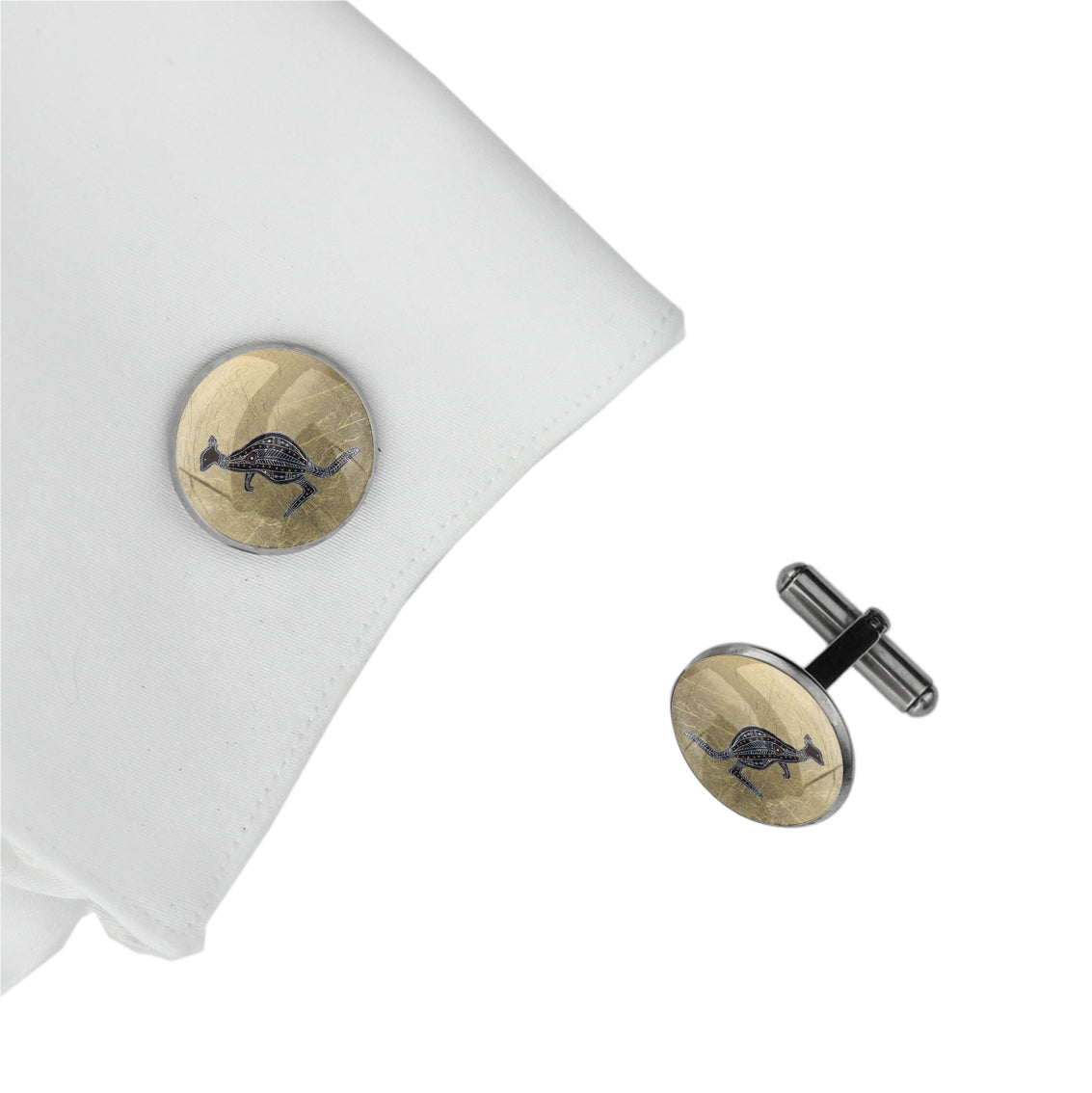 GAVIN KANGAROO CIRCLE ELEGANT CUFFLINKS - M102