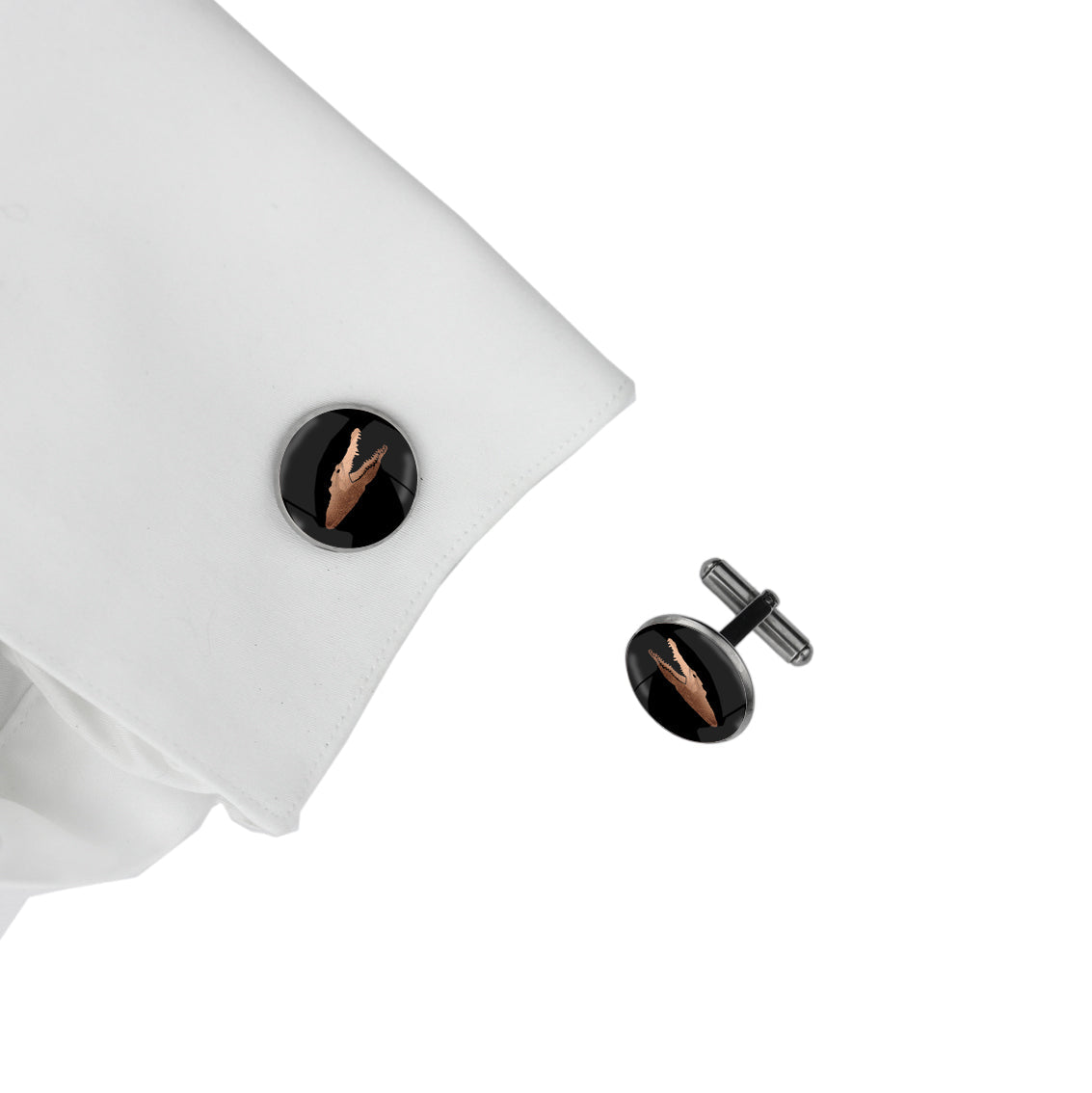 CROCODILE CIRCLE ELEGANT CUFFLINKS - MFY190
