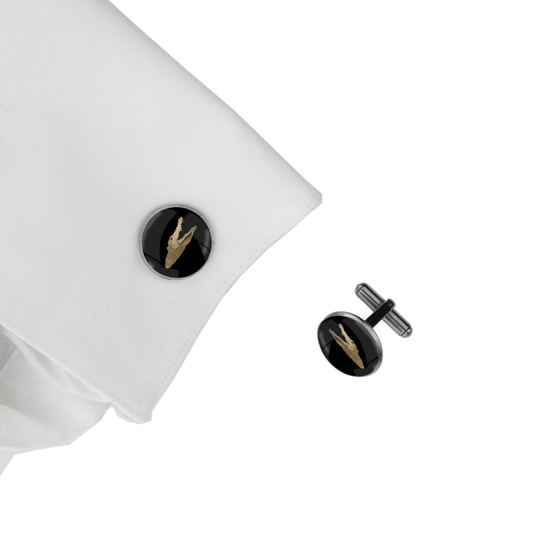 CROCODILE CIRCLE ELEGANT CUFFLINKS - MFY190