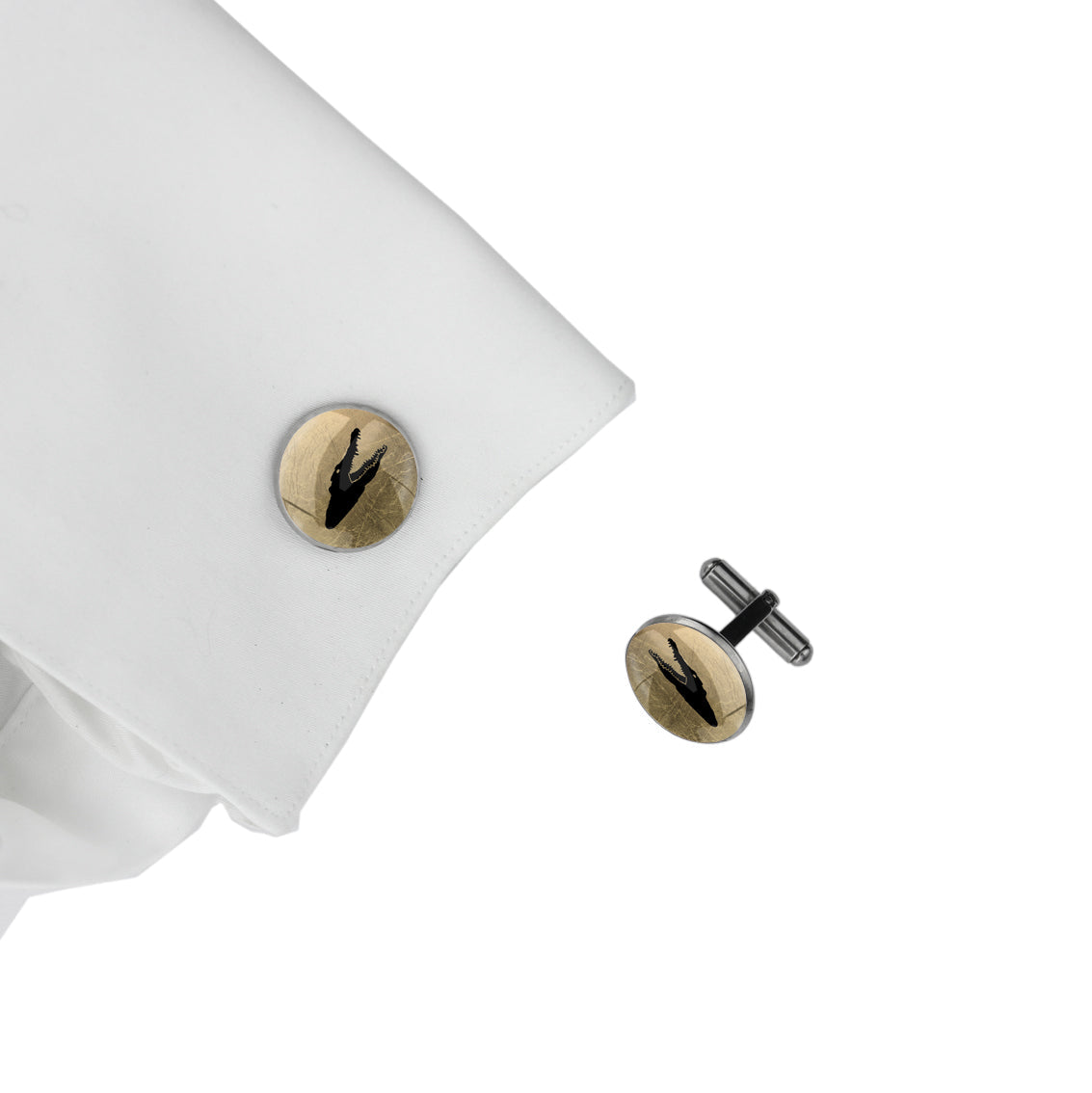 CROCODILE CIRCLE ELEGANT CUFFLINKS - MFY190