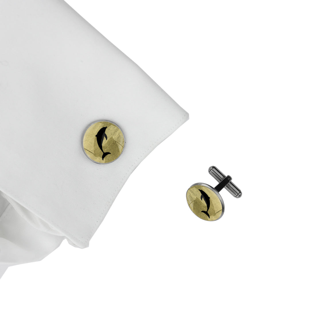 DOLPHIN CIRCLE ELEGANT CUFFLINKS - MFY156
