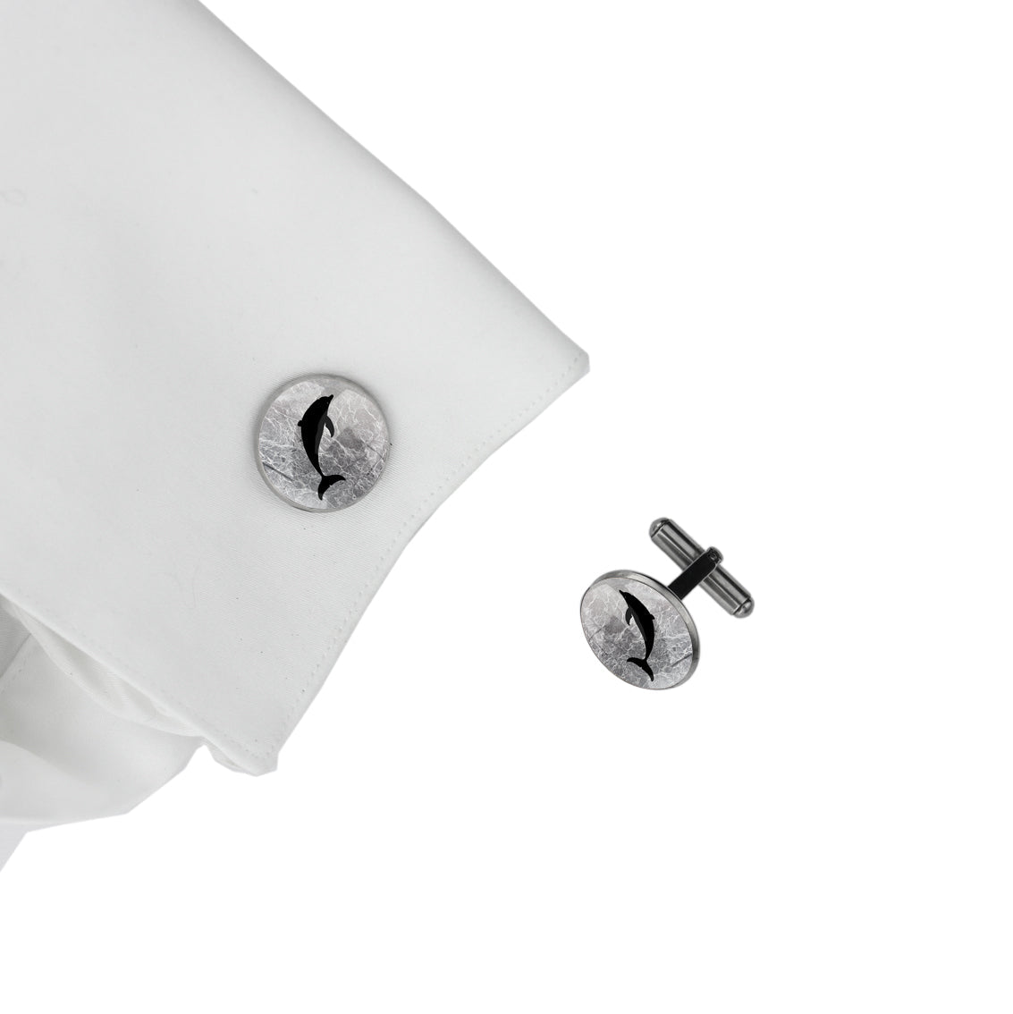 DOLPHIN CIRCLE ELEGANT CUFFLINKS - MFY156