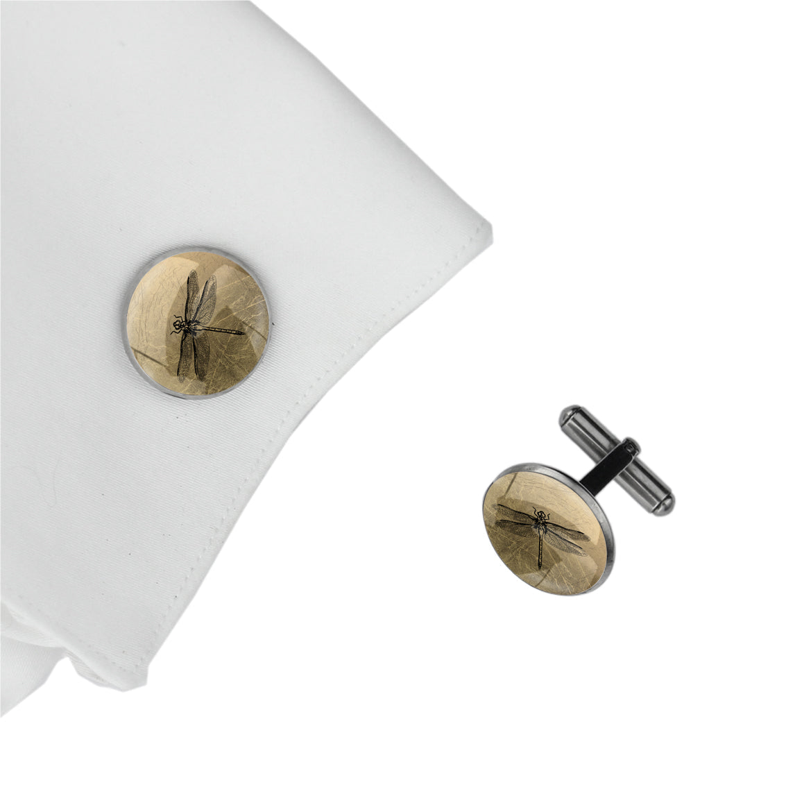 DRAGONFLY CIRCLE ELEGANT CUFFLINKS - MFY286