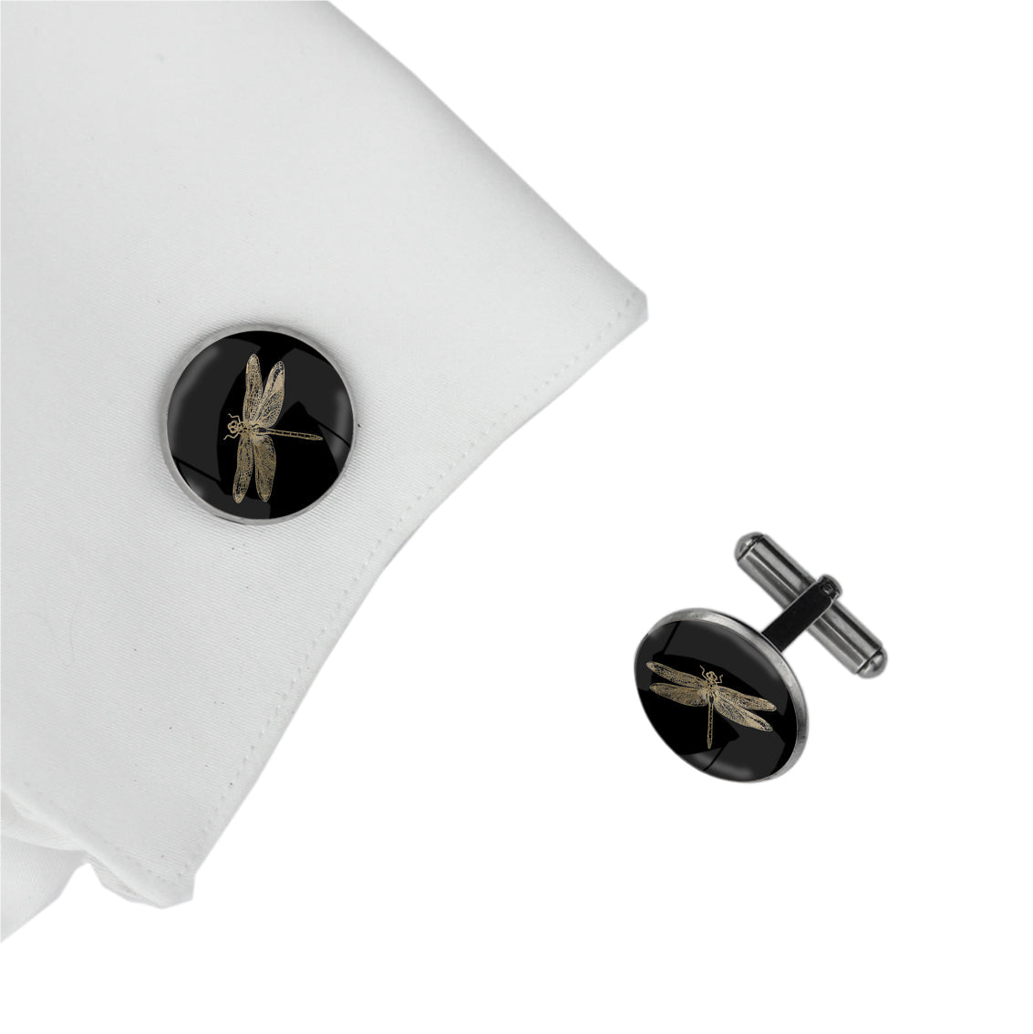 DRAGONFLY CIRCLE ELEGANT CUFFLINKS - MFY286