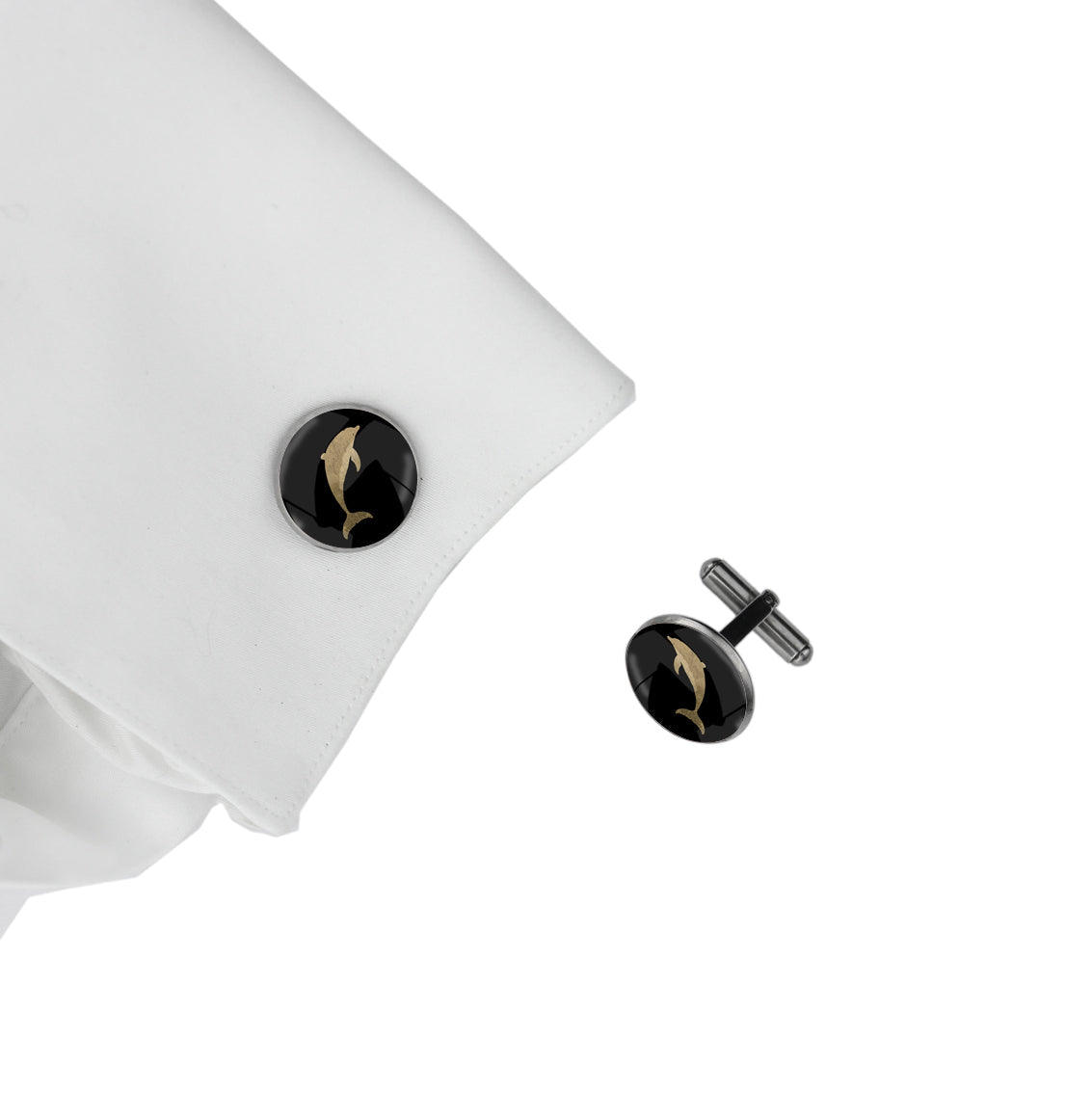 DOLPHIN CIRCLE ELEGANT CUFFLINKS - MFY156