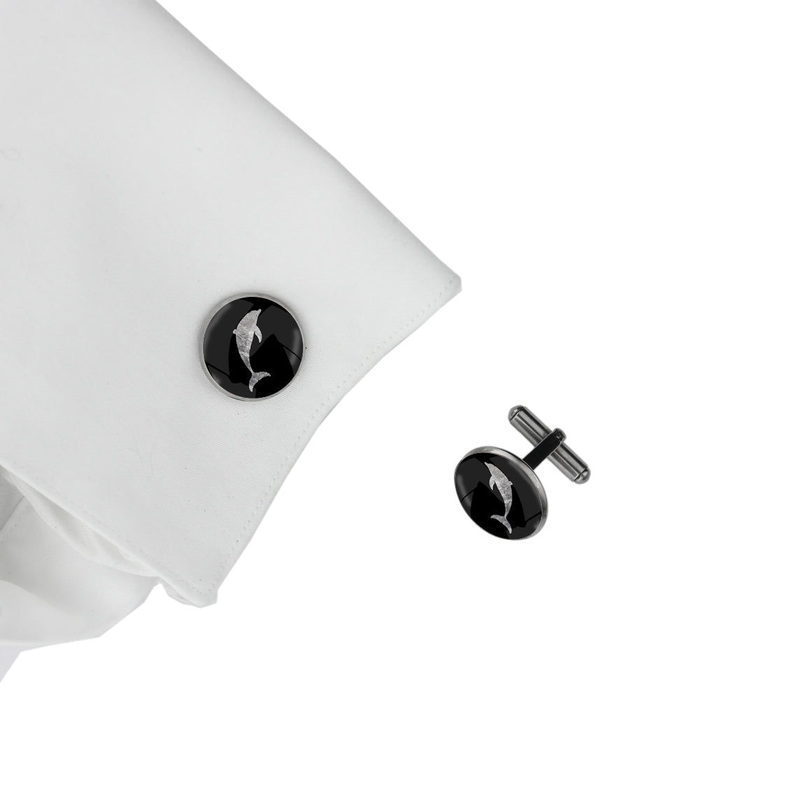 DOLPHIN CIRCLE ELEGANT CUFFLINKS - MFY156