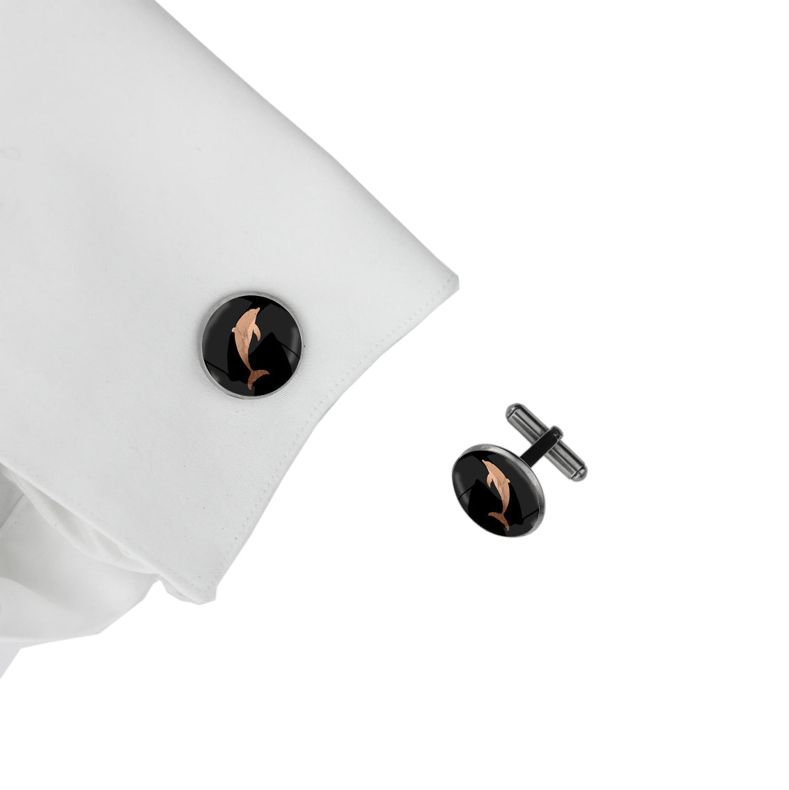 DOLPHIN CIRCLE ELEGANT CUFFLINKS - MFY156