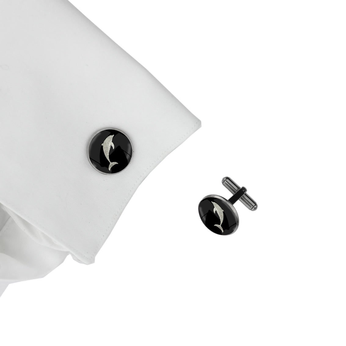 DOLPHIN CIRCLE ELEGANT CUFFLINKS - MFY156