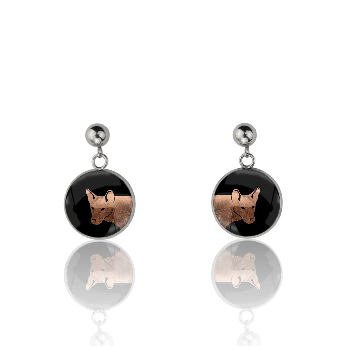 DINGO CLOSE-UP DANGLE DROP CIRCLE EARRINGS - MFY207S - on Satchel
