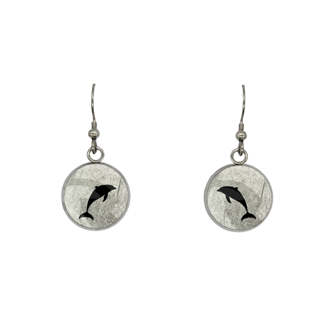 DOLPHIN DANGLE DROP CIRCLE EARRINGS - MFY157S - on Satchel