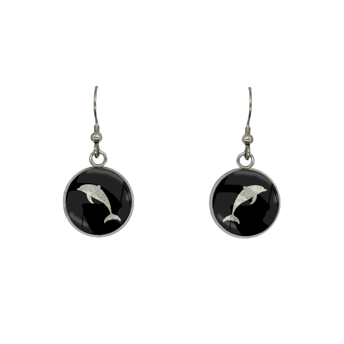 DOLPHIN DANGLE DROP CIRCLE EARRINGS - MFY157S - on Satchel