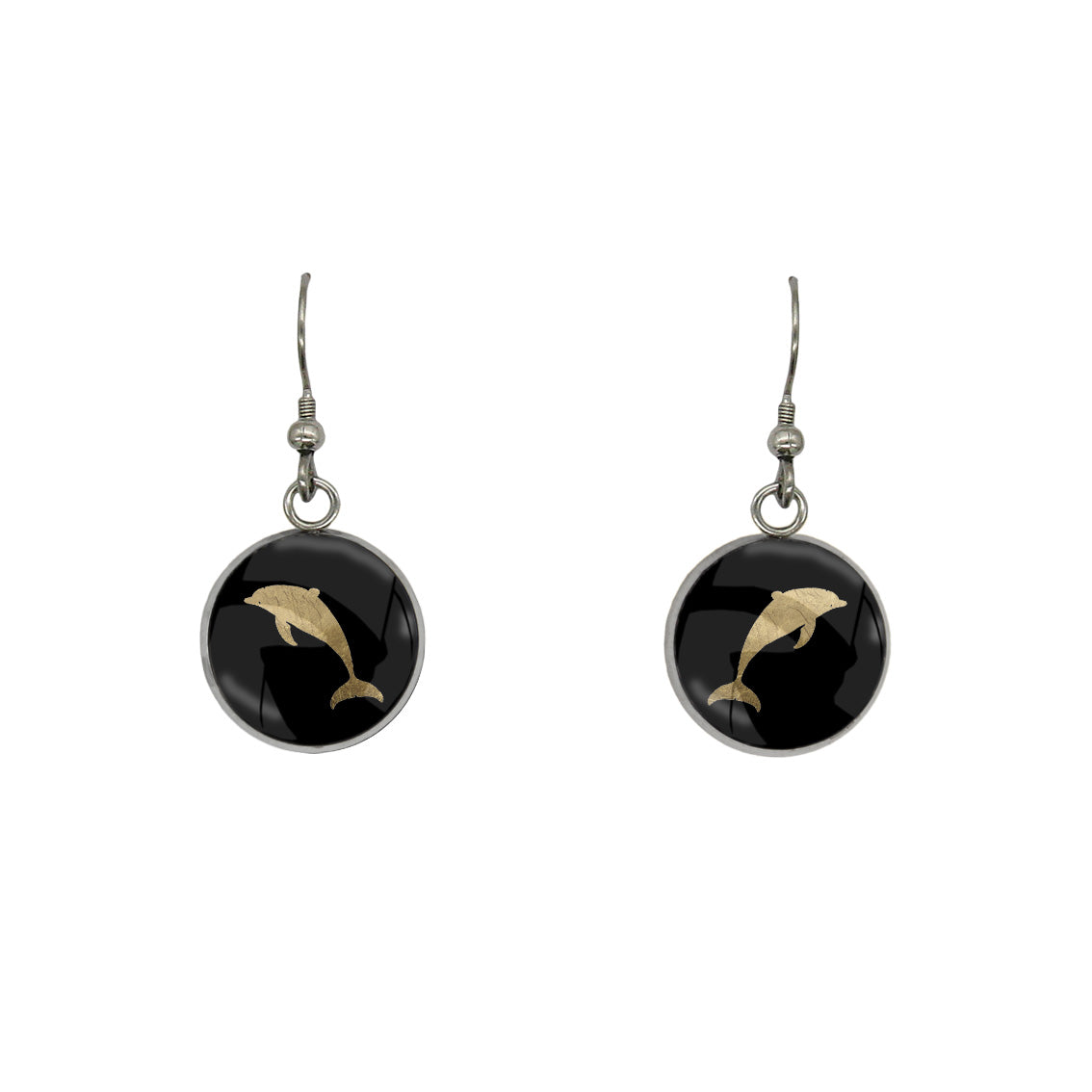 DOLPHIN DANGLE DROP CIRCLE EARRINGS - MFY157S - on Satchel