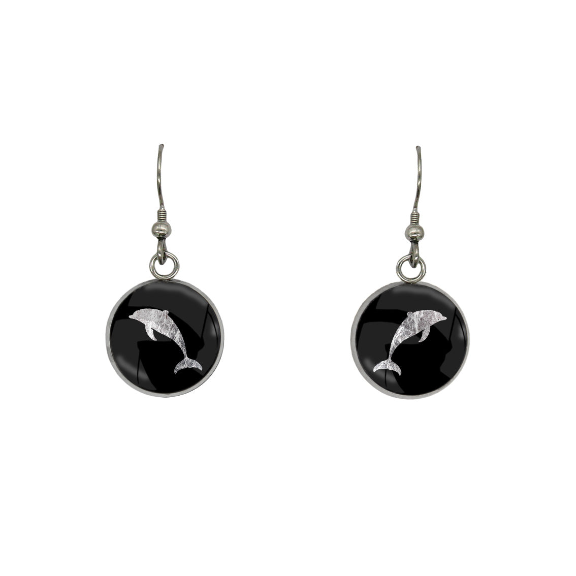 DOLPHIN DANGLE DROP CIRCLE EARRINGS - MFY157S - on Satchel