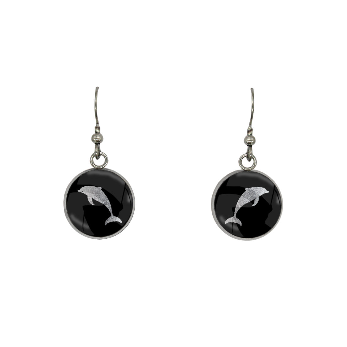 DOLPHIN DANGLE DROP CIRCLE EARRINGS - MFY157S - on Satchel
