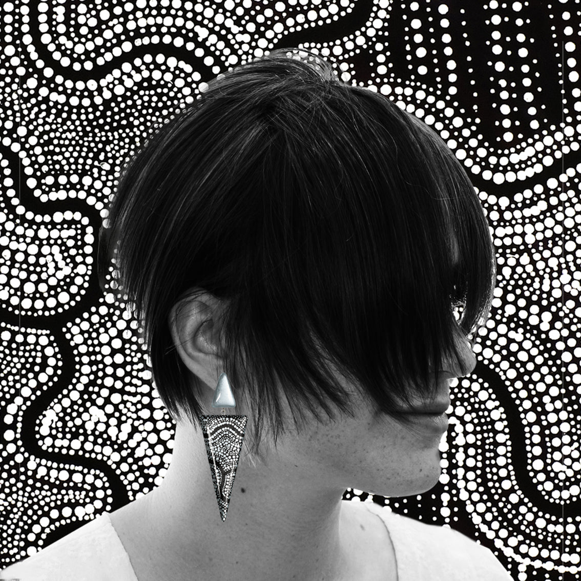 ATHENA DOUBLE TRIANGLE STATEMENT EARRINGS - ST004