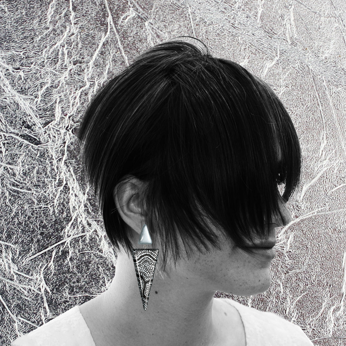 ATHENA DOUBLE TRIANGLE STATEMENT EARRINGS - ST004