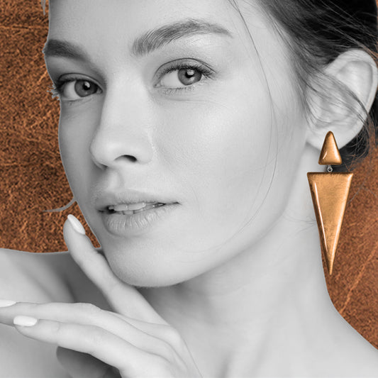 DOUBLE TRIANGLE STATEMENT EARRINGS - ST006