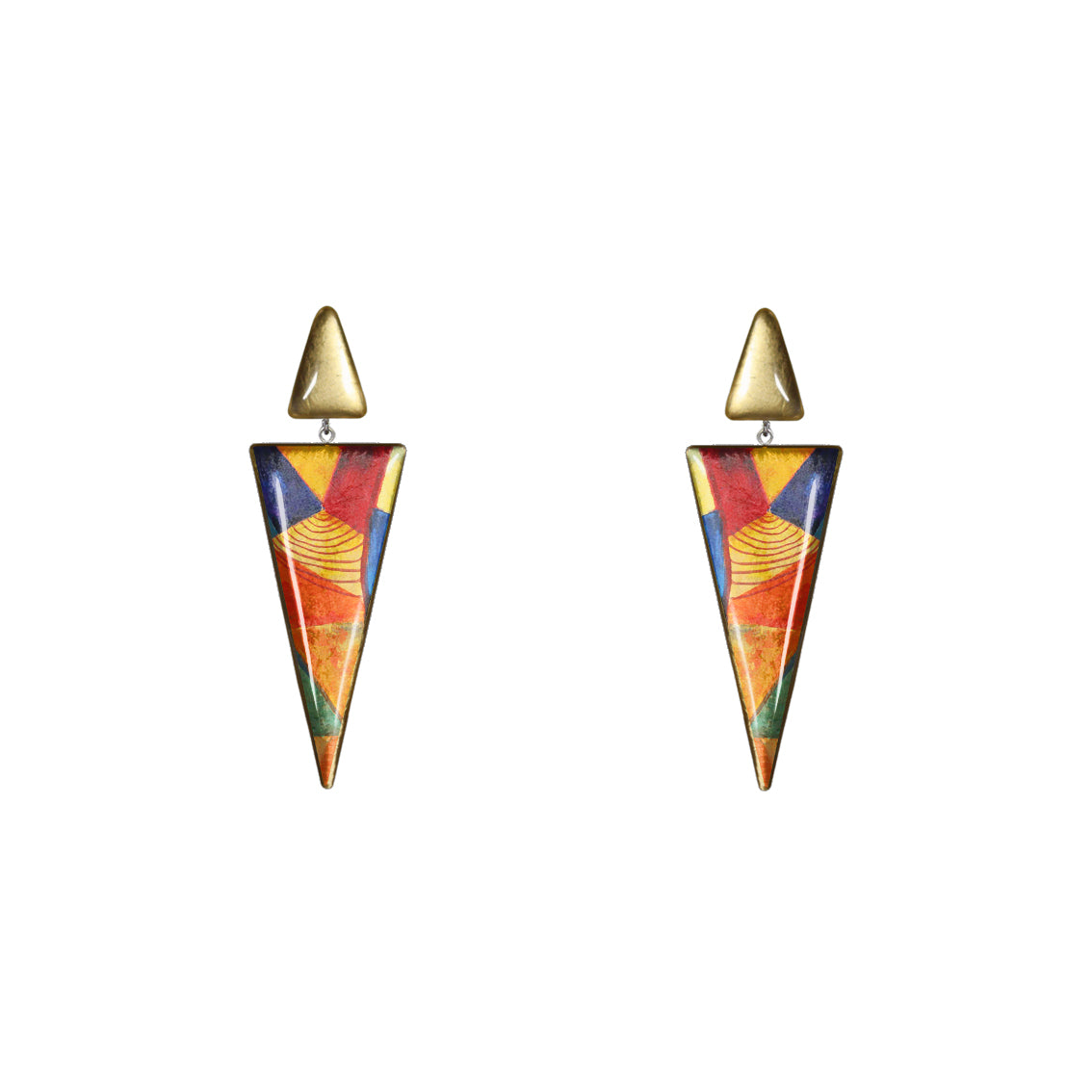 ENTRECHAT DOUBLE TRIANGLE STATEMENT EARRINGS - ST005