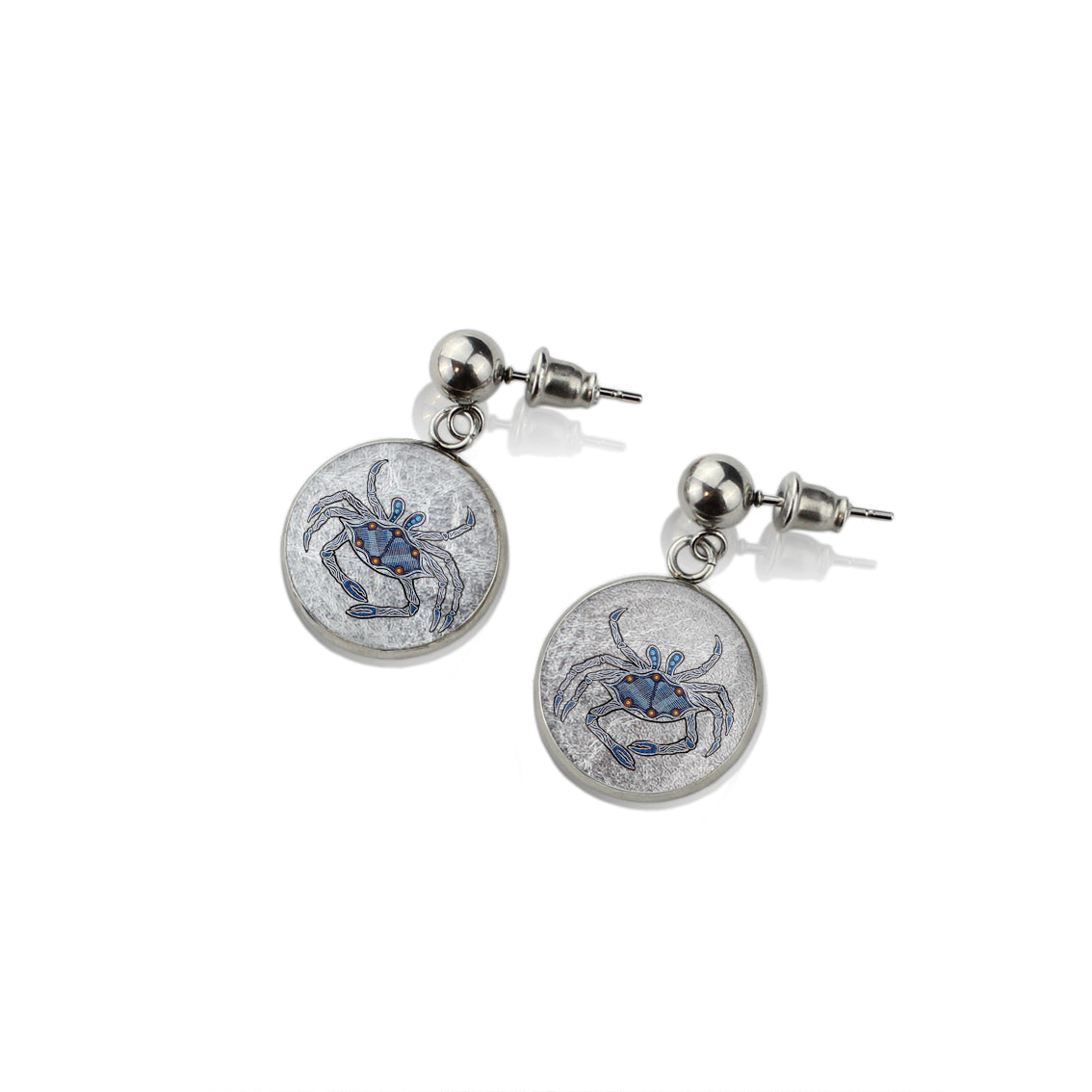 TROY LITTLE CRAB DANGLE DROP CIRCLE EARRINGS - SD451S - on Satchel