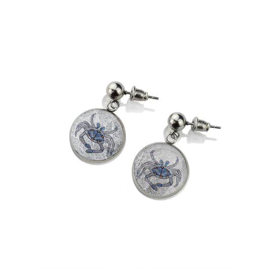 TROY LITTLE CRAB DANGLE DROP CIRCLE EARRINGS - SD451S - on Satchel