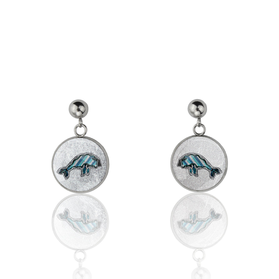TROY LITTLE DUGONG DANGLE DROP CIRCLE EARRINGS - SD473S - on Satchel