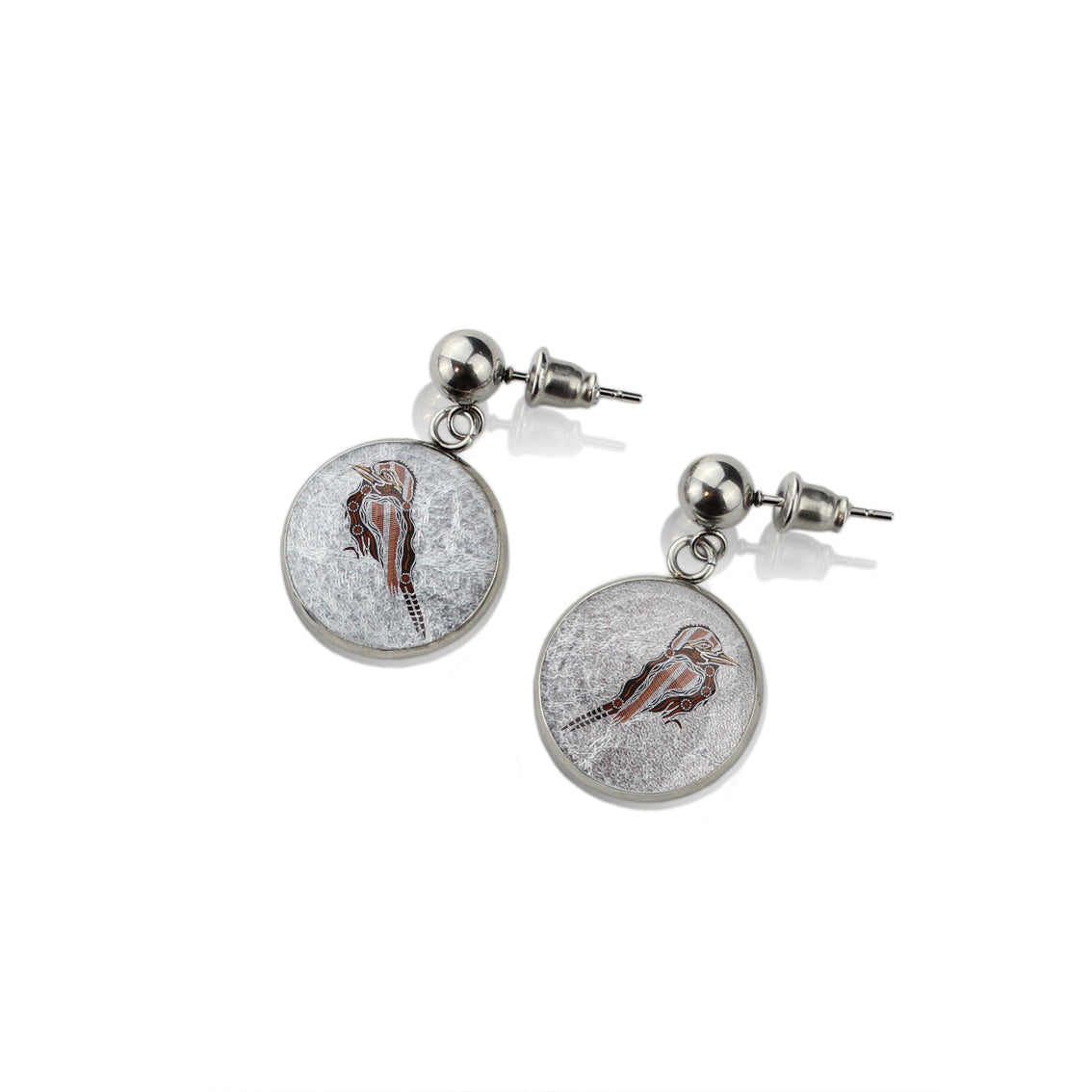 TROY LITTLE KOOKABURRA DANGLE DROP CIRCLE EARRINGS - SD457 - in Circle Box