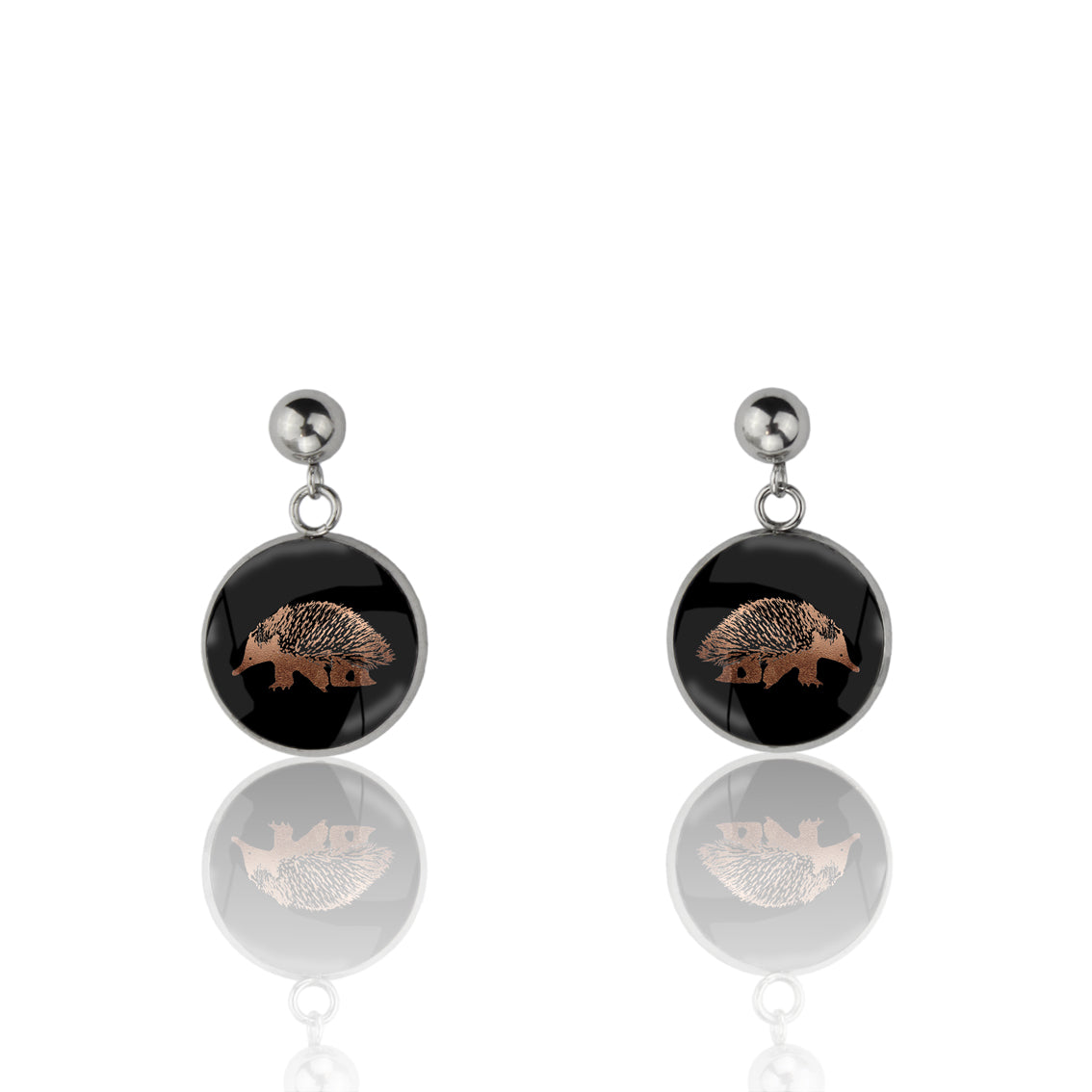 ECHIDNA DANGLE DROP CIRCLE EARRINGS - MFY173 - in Circle Box
