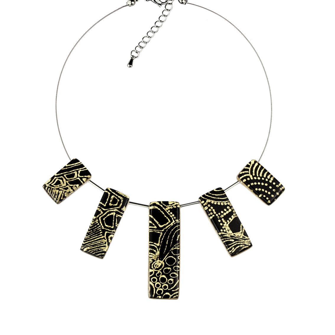 ELSIE GOLD AND BLACK ADJUSTABLE NECKLACE - SD231