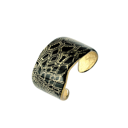 ELSIE GOLD AND BLACK ADJUSTABLE STATEMENT BRACELET - SD237