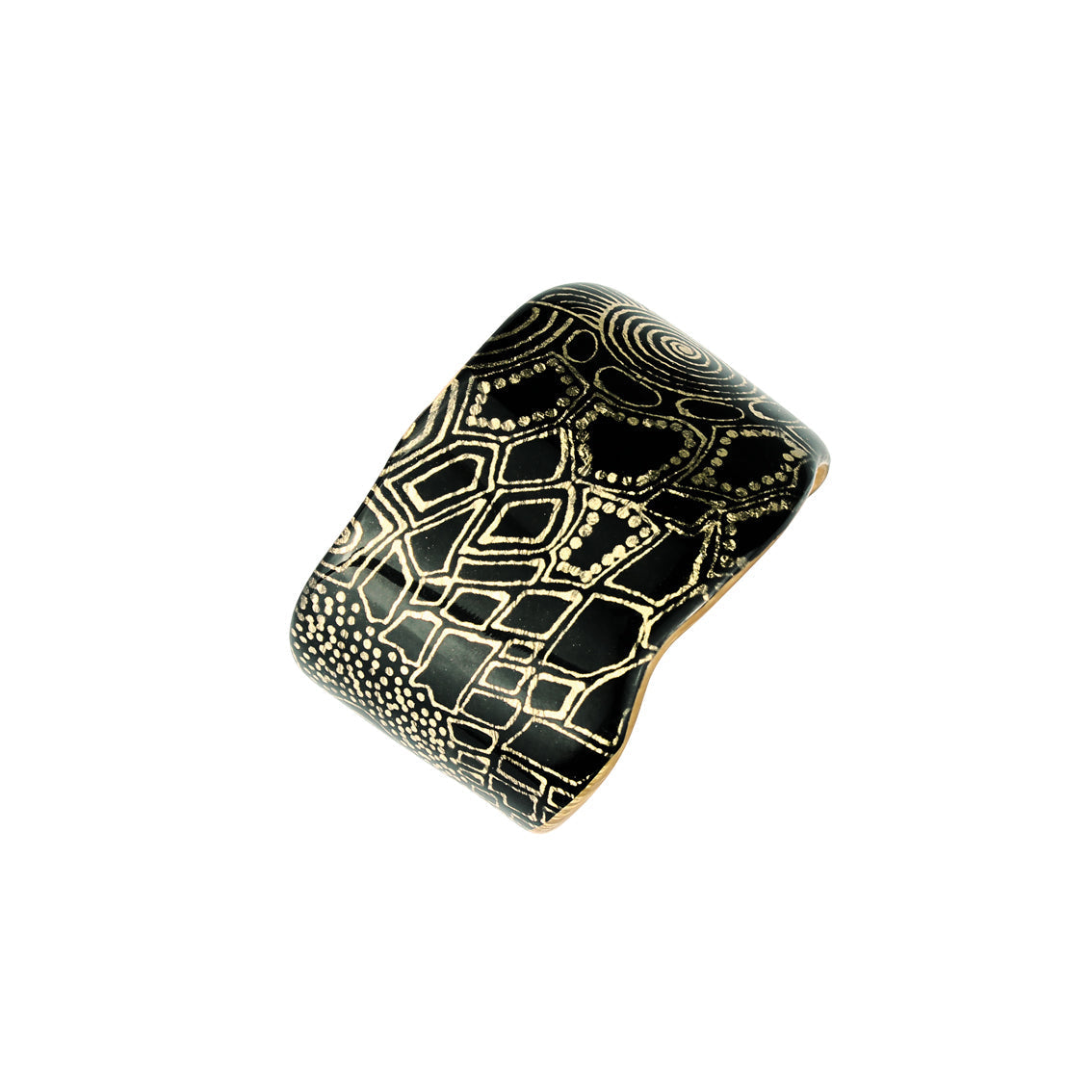 ELSIE GOLD AND BLACK ADJUSTABLE STATEMENT BRACELET - SD237