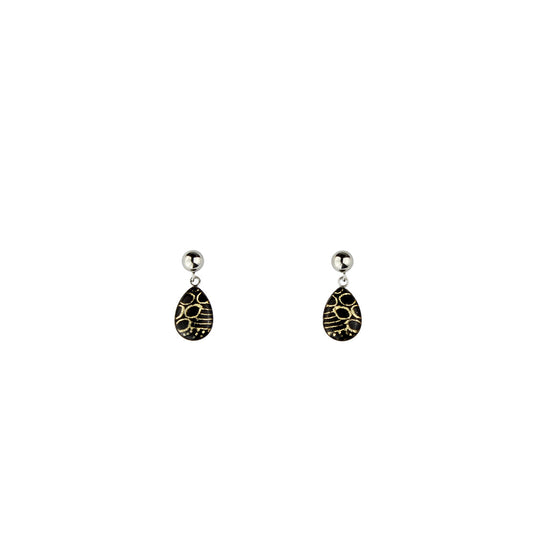 DANDLE DROP ELSIE GOLD AND BLACK EARRINGS - SD214 - in Circle Box