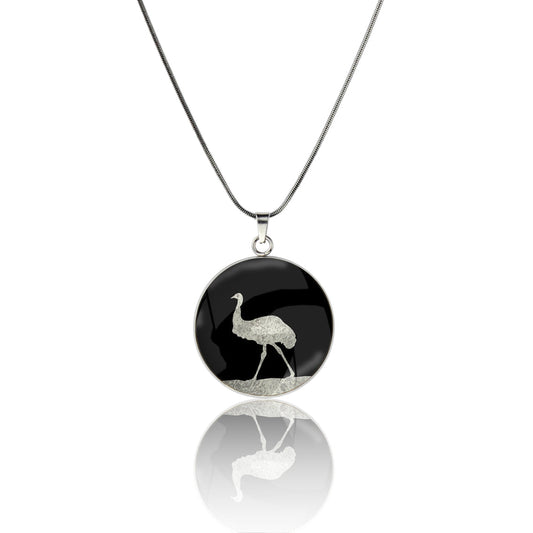 EMU CIRCLE PENDANT ON A CHAIN NECKLACE - MFY220S - on Satchel