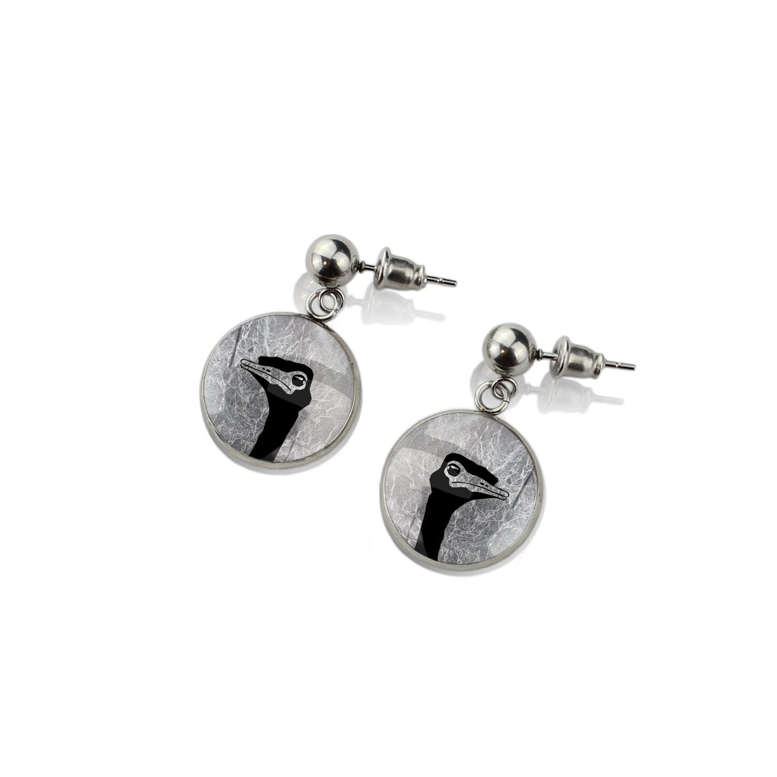 EMU CLOSE-UP DANGLE DROP CIRCLE EARRINGS - MFY217S - on Satchel