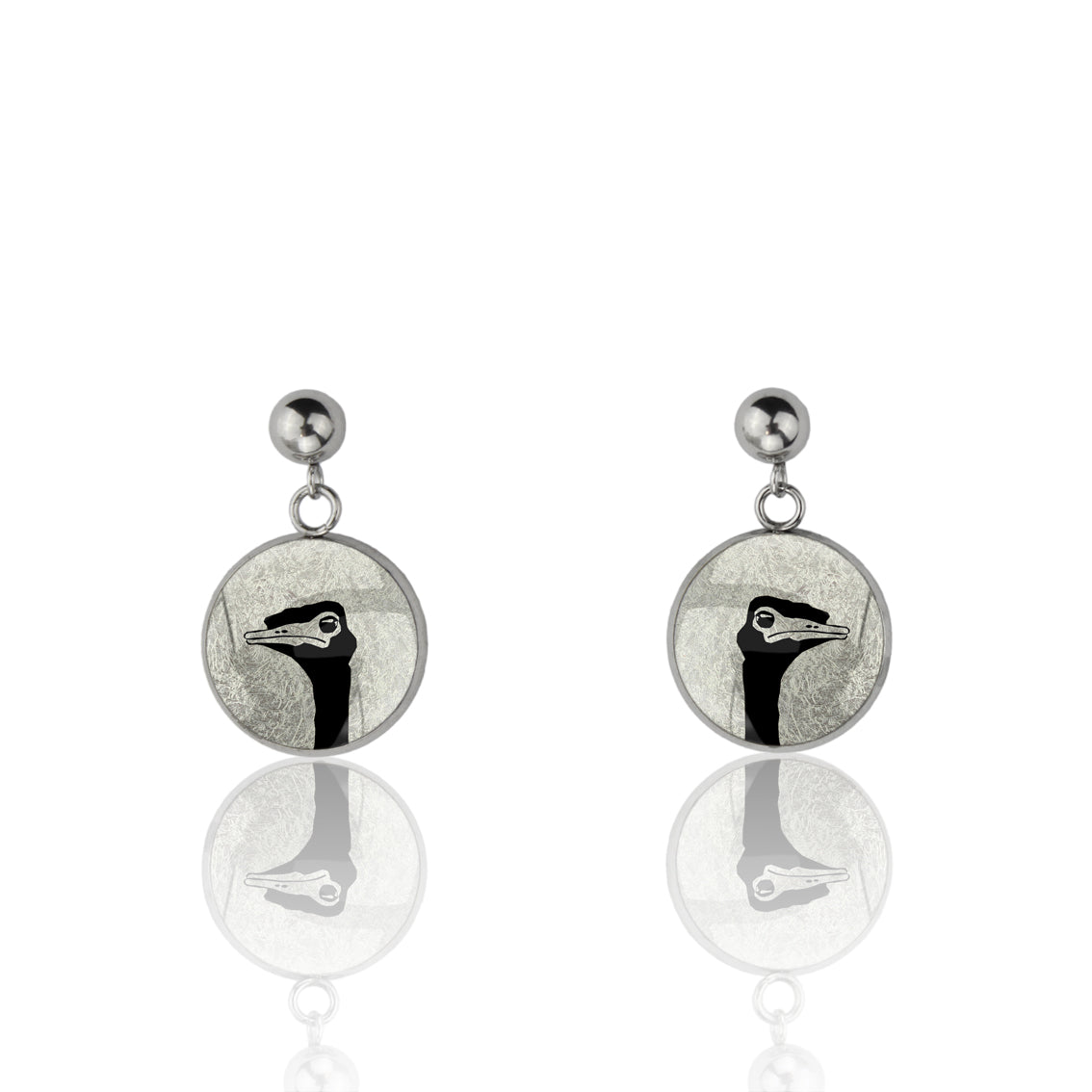 EMU CLOSE-UP DANGLE DROP CIRCLE EARRINGS - MFY217S - on Satchel