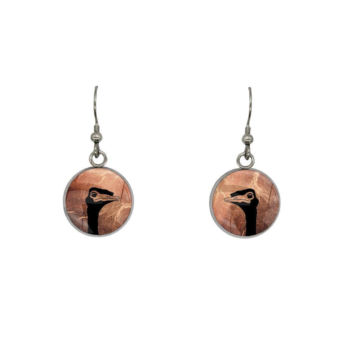 EMU CLOSE-UP DANGLE DROP CIRCLE EARRINGS - MFY217S - on Satchel